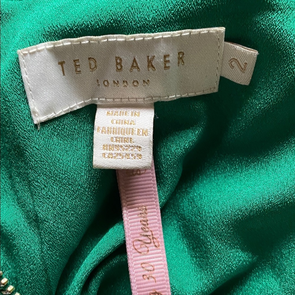 Ted Baker London Emerald Green Pleated Maxi Dress, Size 2 - Picture 12 of 14